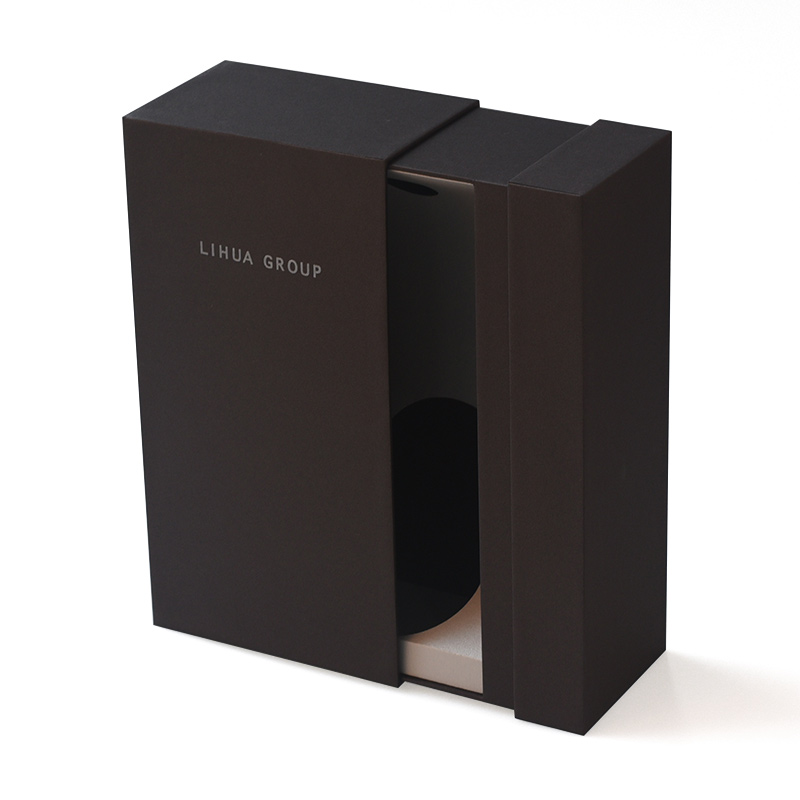 Boîtes à vin en carton ondulé personnalisé de luxe noir